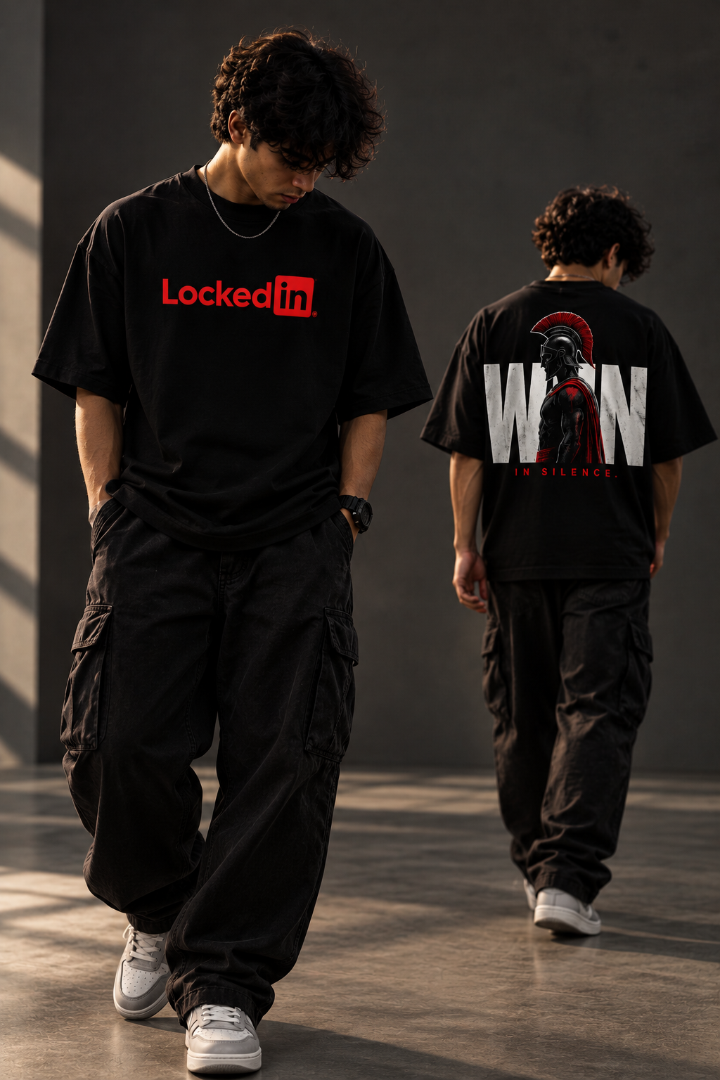 LOCKEDIN® — Oversized Black T-Shirt